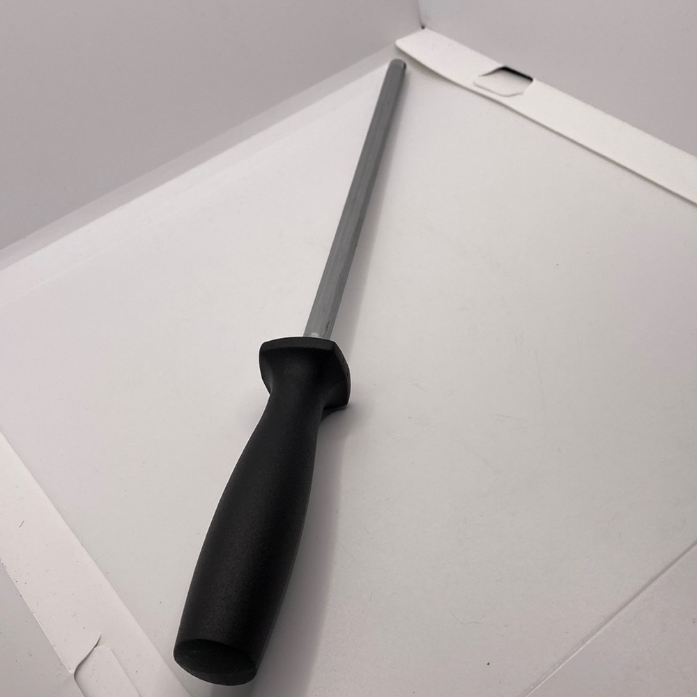 J.A. Henckels International Knife Sharpening Honing Rod Wand Steel Black Handle